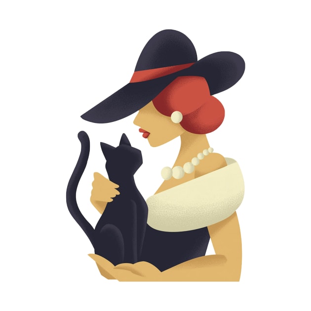 Woman with black cat by Picasso_design1995