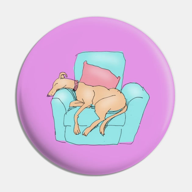 snoozing greyhound Pin by vectormutt