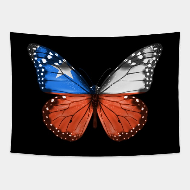 Chilean Flag  Butterfly - Gift for Chilean From Chile Tapestry by Country Flags