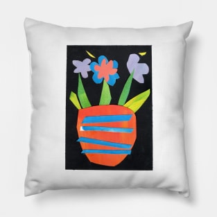 Still life with flowers (paper cut illustration) Pillow