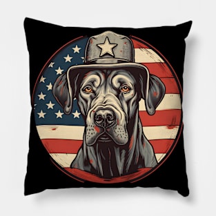 Patriotic Great Dane Pillow