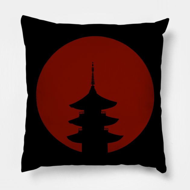 Japanese temple Pillow by Kalpataru