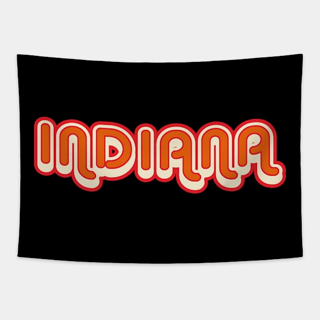 Indiana reto 1970s vintage graphic with shadow Tapestry by Webdango