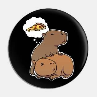 Capybara hungry for Pepperoni Pizza Pin