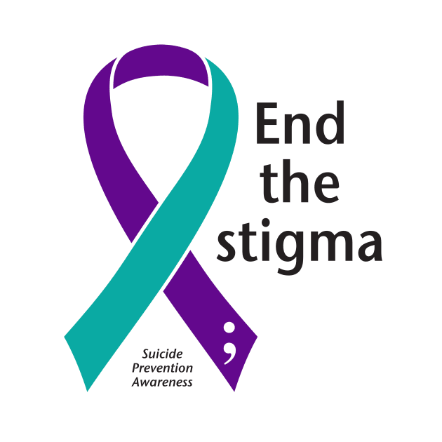 Suicide prevention: End the stigma, black type by Just Winging It Designs