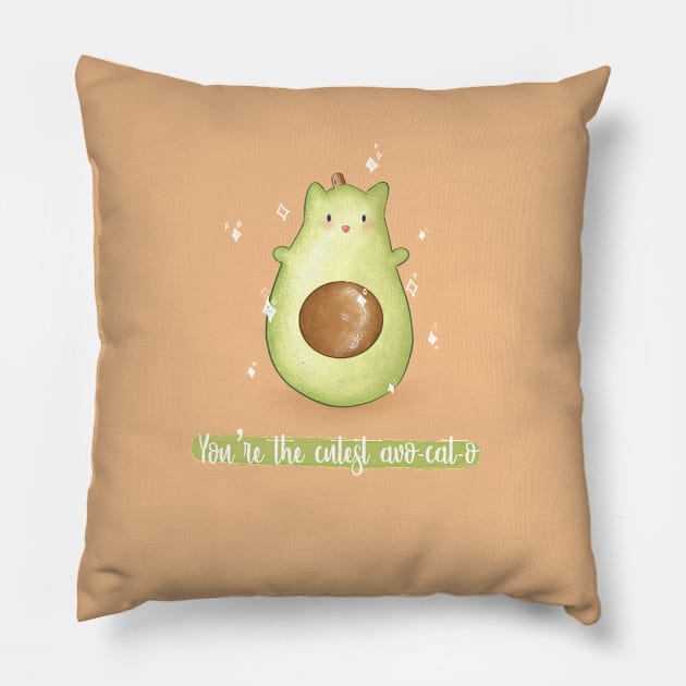 You're the cutest avo-cat-o avocado pun Pillow by Mydrawingsz