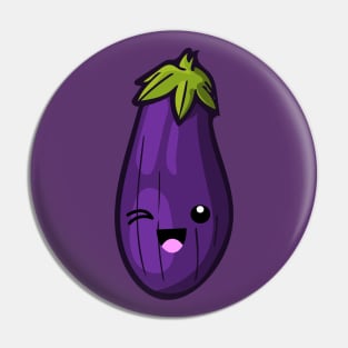 Kawaii Eggplant Pin