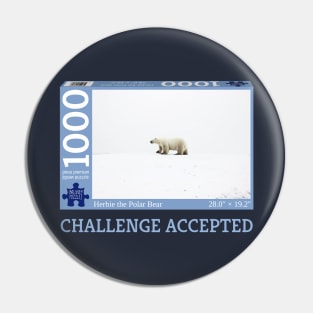 Challenge Accepted: Snowy Polar Bear Puzzle Pin