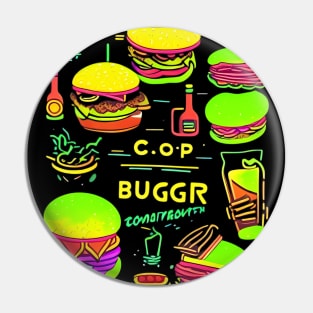 Burger pattern Pin