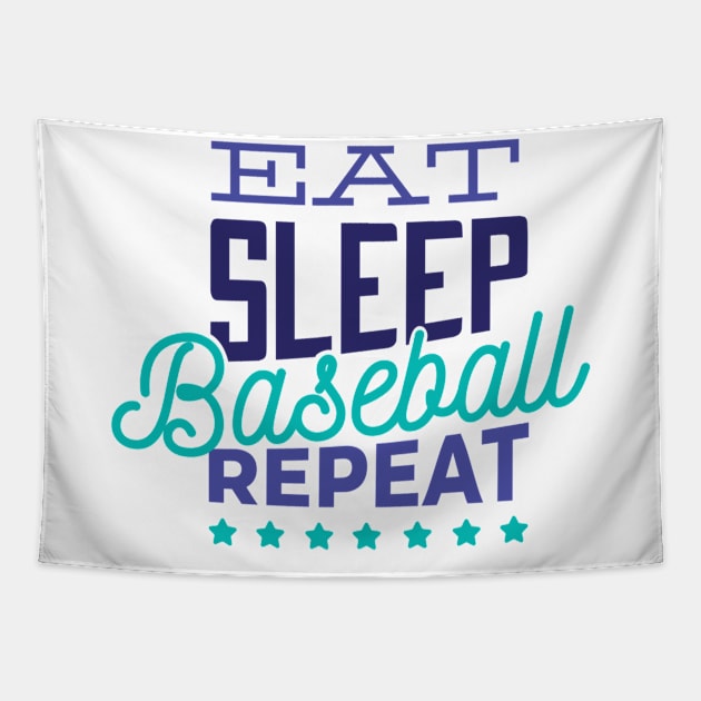 Eat Sleep Baseball Repeat Tapestry by MajorCompany