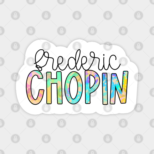 Frederic Chopin Neon Splatter Magnet by broadwaygurl18