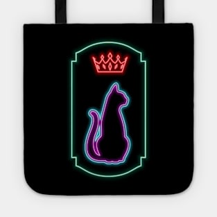 Cat King Neon Sign Tote