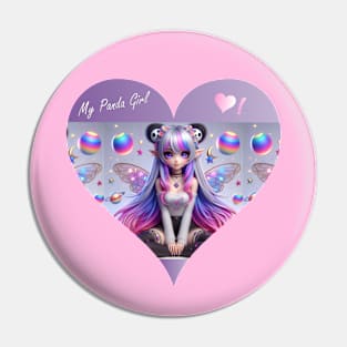 Goth Fairy Panda Girl Pin