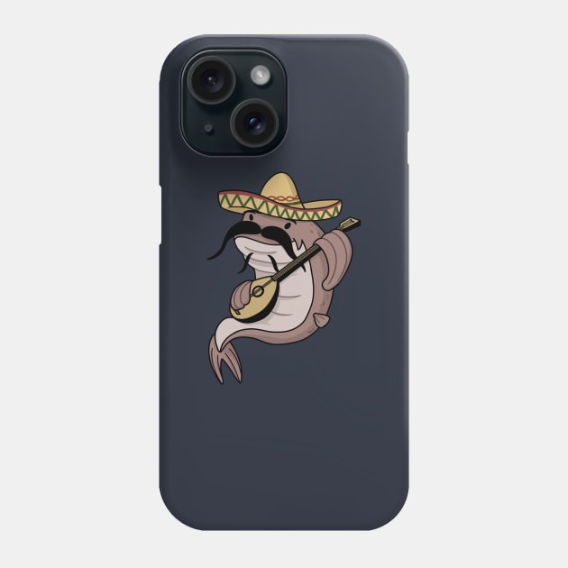 Catfish in sombrero Phone Case by ballooonfish