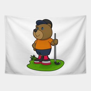 Bear Hockey Hockey stick Tapestry