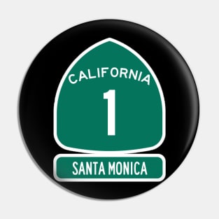 SANTA MONICA PACIFIC COAST Highway 1 California Sign Pin