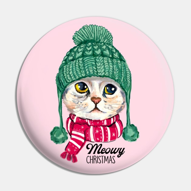 Meowy Christmas Jingle Cat Pin by SuperrSunday