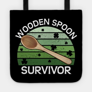 Wooden Spoon Survivor Funny St Paddys day Design Tote