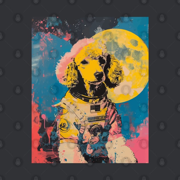 Vintage and vivid royal poodle dog astronaut portrait by etherElric