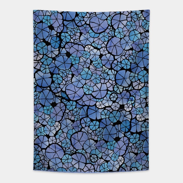 Blue Morning Glory Tapestry by bubbsnugg