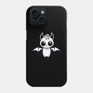 Baby bat cute halloween black and white design Phone Case