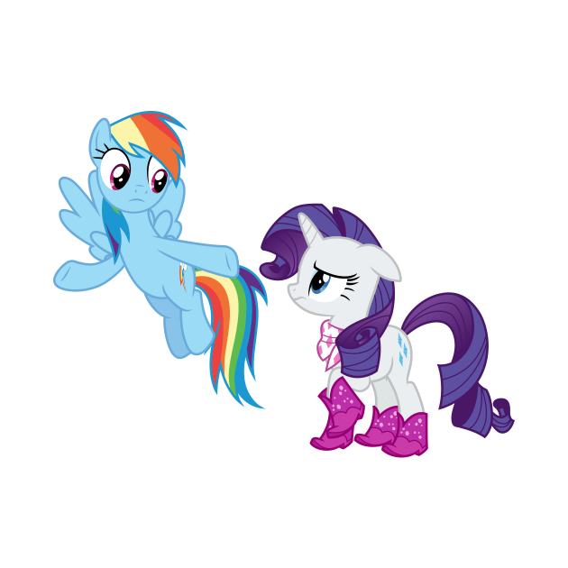 Rainbow Dash and glitter boots Rarity by CloudyGlow