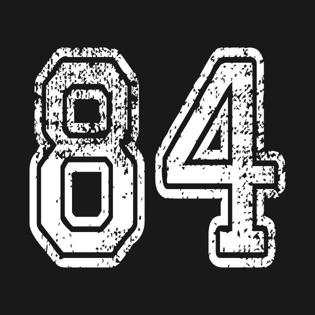 Number 84 Grungy in white by Sterling