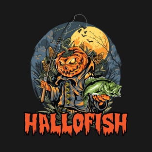 Fishing Pumpkin Halloween Custome Funny Ideas For Men Women T-Shirt