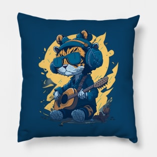 Musical Tiger: Whimsical Baby Rockstar Pillow