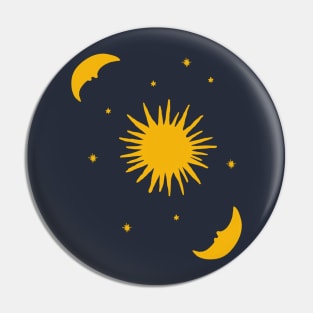 Sun moon and stars pattern Pin