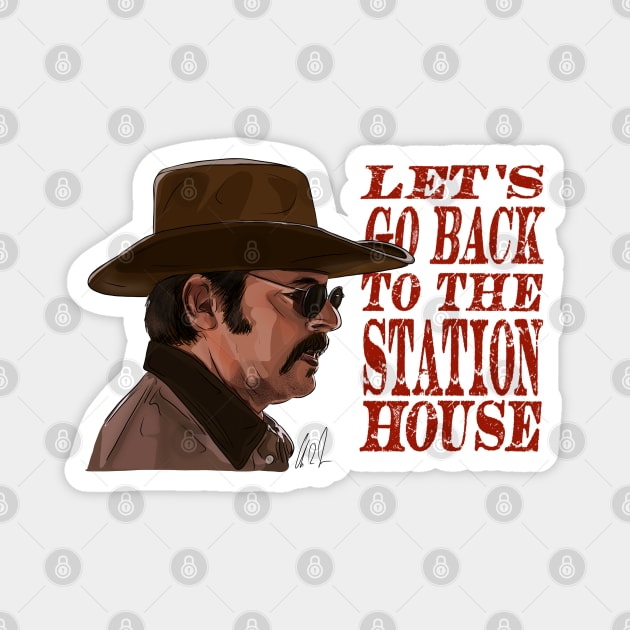 Let's Go Back to the Station House Magnet by 51Deesigns