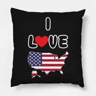 4th Of July: I Love USA Shirt Pillow