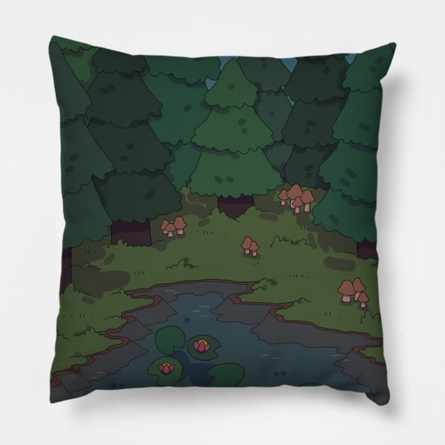 Lilypad Pond Pillow by greenishsapphire