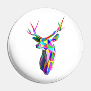 Coloured Faceted Stag Trophy Head Pin