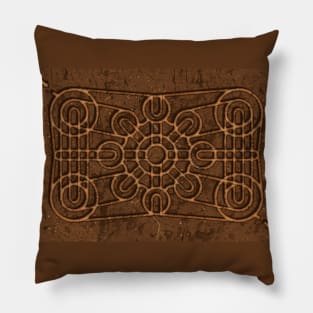 3D Grunge Maze (with background) Pillow