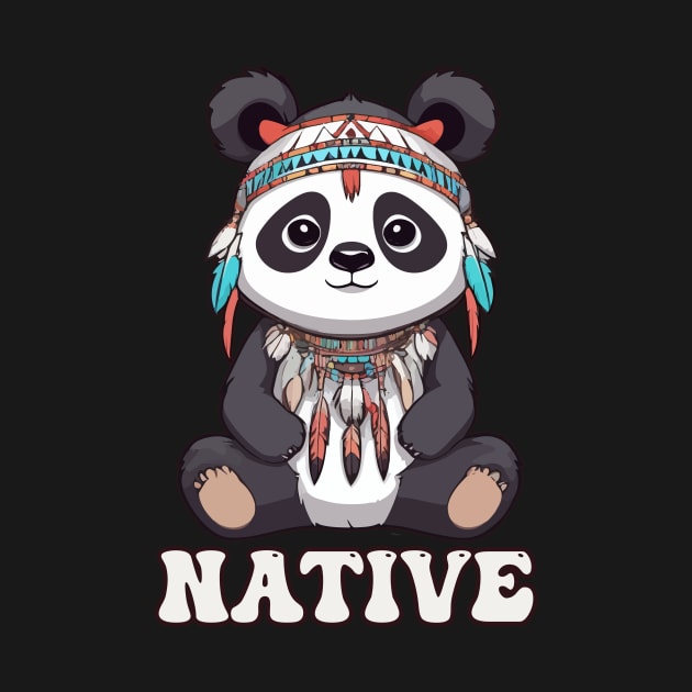 Native American Indigenous Panda by Rishirt