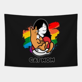 Cat Mom Pride Tapestry