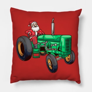 Farmer Santa Claus Farm Farming Tractor Christmas Pillow