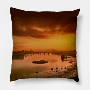 The Thames Barrier at dawn Pillow