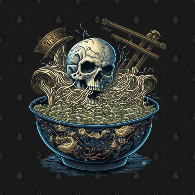 Pirate skull Ramen Bowl Japanese Noodles by Zachariya420