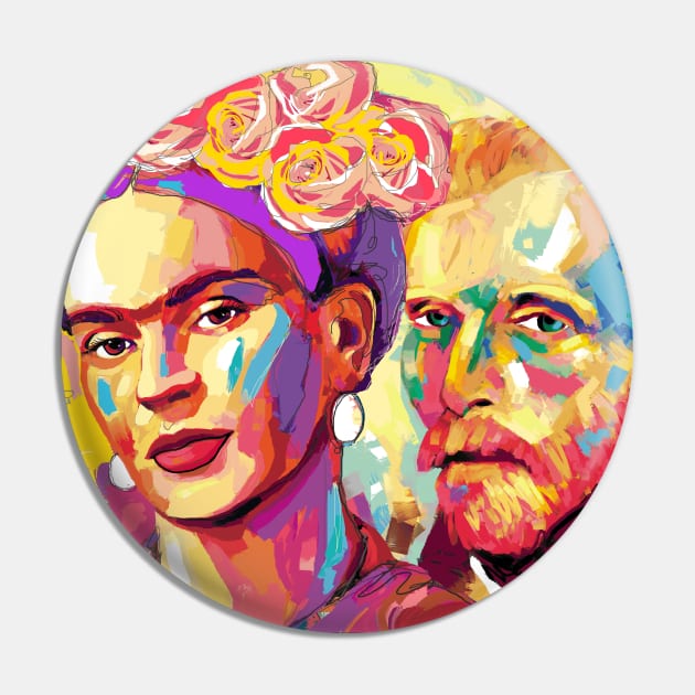 Frida Kahlo and Van Gogh Pin by mailsoncello