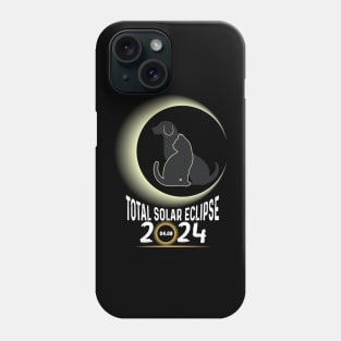 Solar Eclipse 2024 Shirt Total Eclipse April 8th 2024 Dog and cat Phone Case