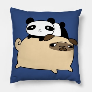 Pug and Little Panda Pillow