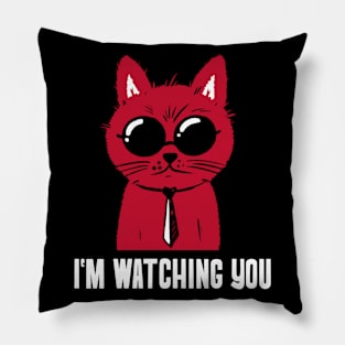 agent cat watching on you Pillow