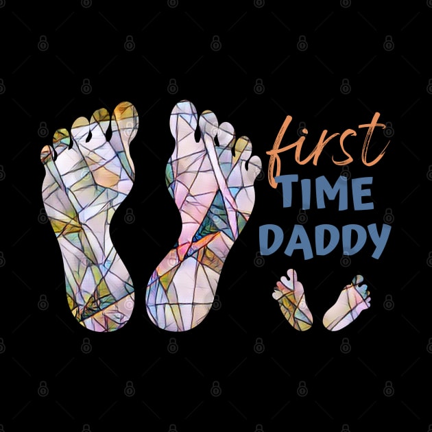 First Time Daddy Happy Father's Day Mosaic Feet Design by Art by Biyan