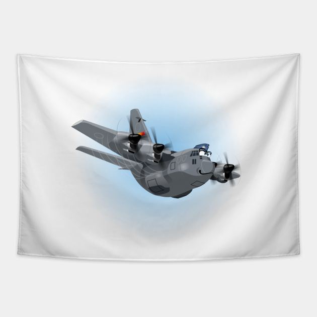 Cartoon military cargo plane Tapestry by Mechanik