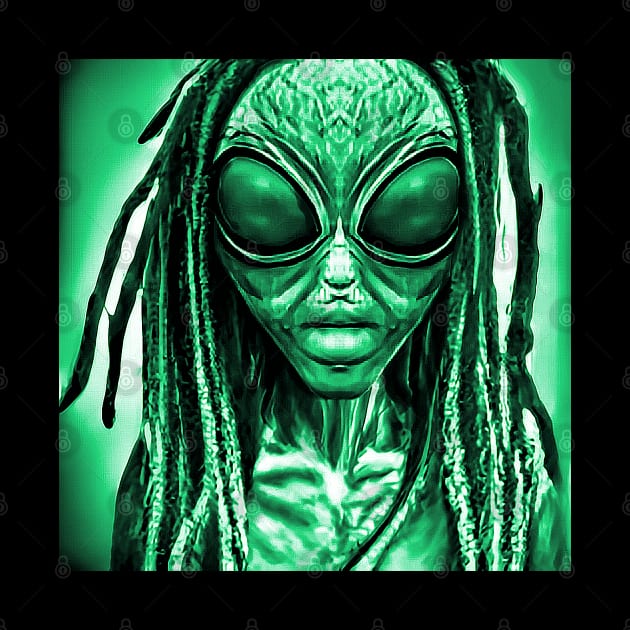 Funny Retro Dreadlock Alien Invader Vintage Sci-fi Space Planet X by PlanetMonkey