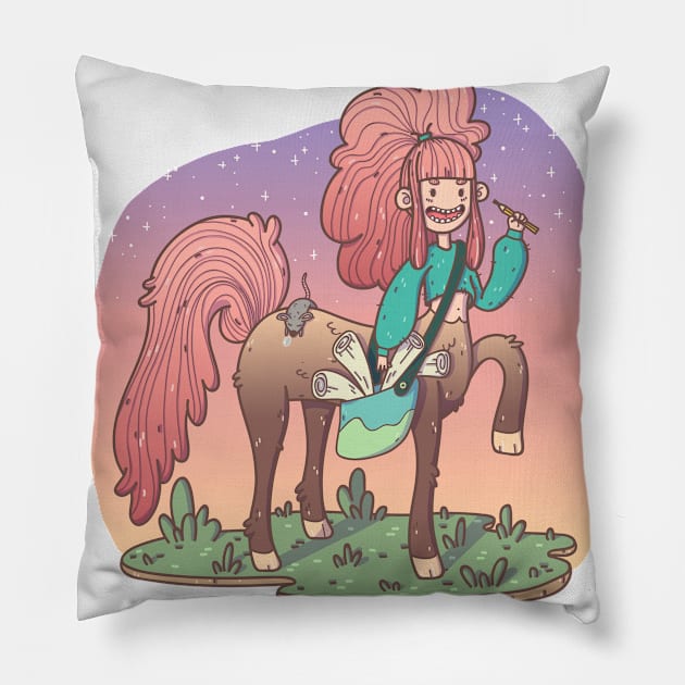 Artist Centaur Pillow by Meeko_Art