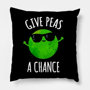 Give Peas A Chance Cute Positive Pea Pun Pillow