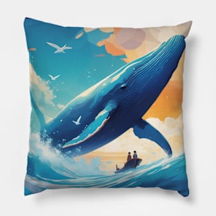 Beautiful Whale Art Pillow